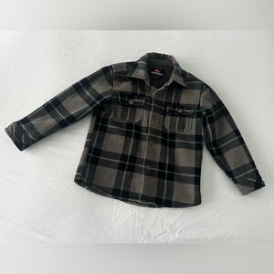 Quiksilver Buffalo Check Button-Up Jacket - Brown and Black